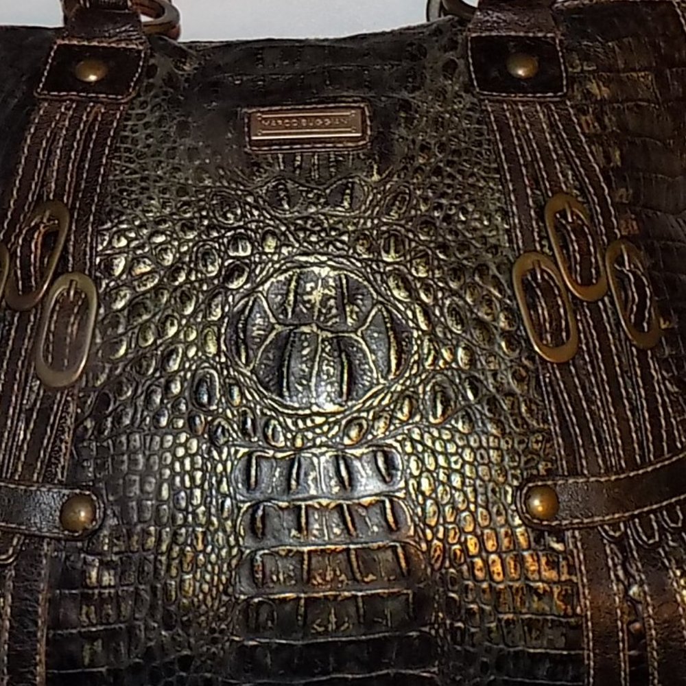Marco Buggiani Croc embossed large leather bag - Picture 2 of 16
